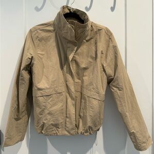 Athleta Tan Mesh bomber jacket